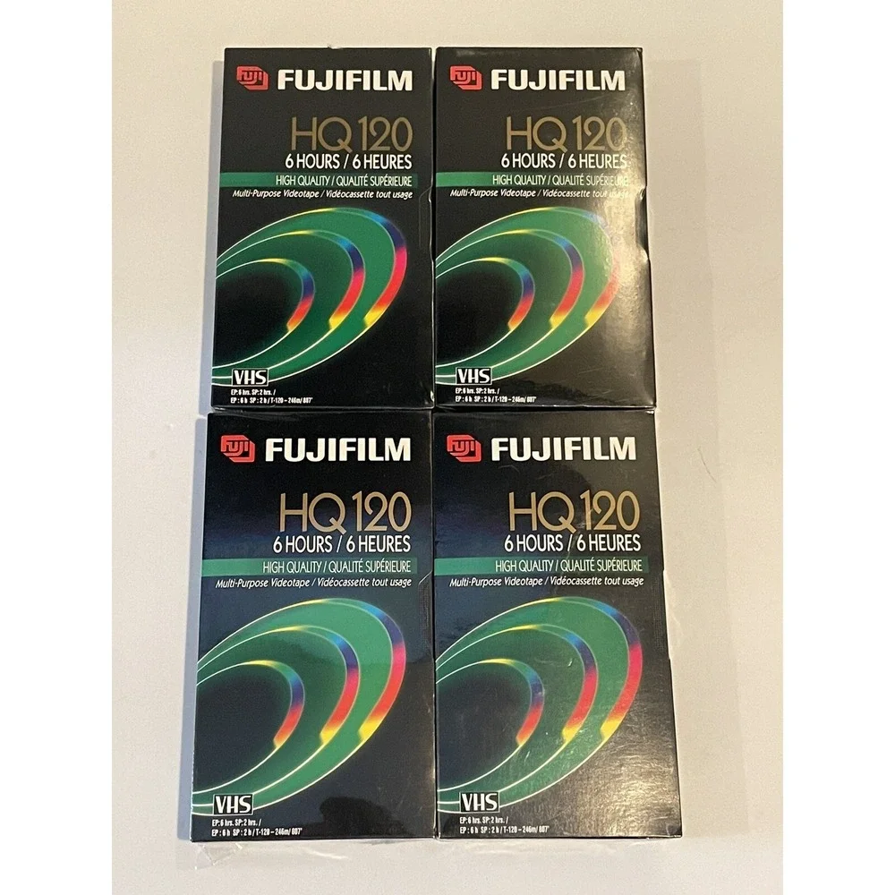 LOT‎ OF 4 -Fuji Film VHS Blank Video Tape 6 hours HQ 120 High Quality New Sealed